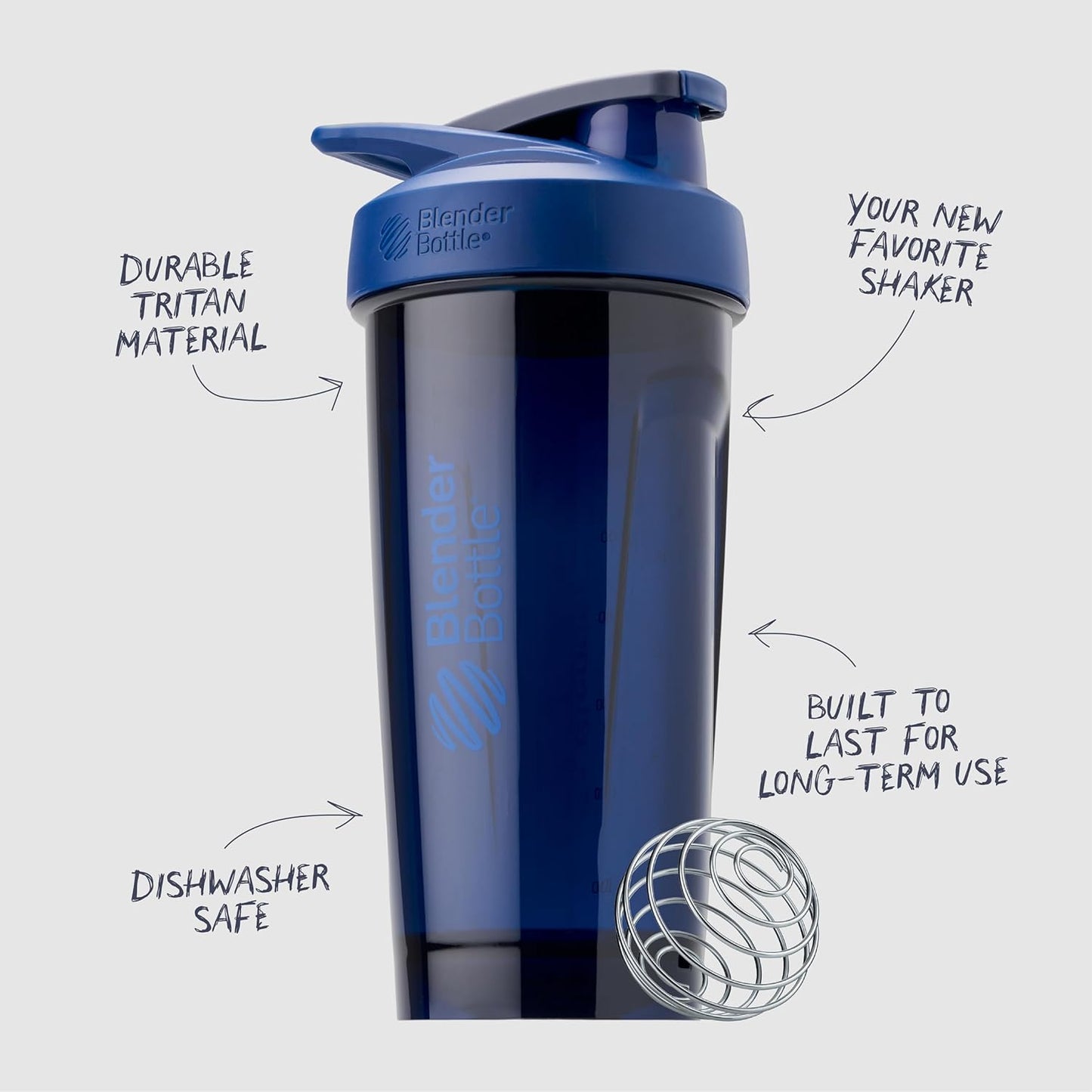 Strada Shaker Cup Perfect for Protein Shakes and Pre Workout, 28-Ounce, Blue