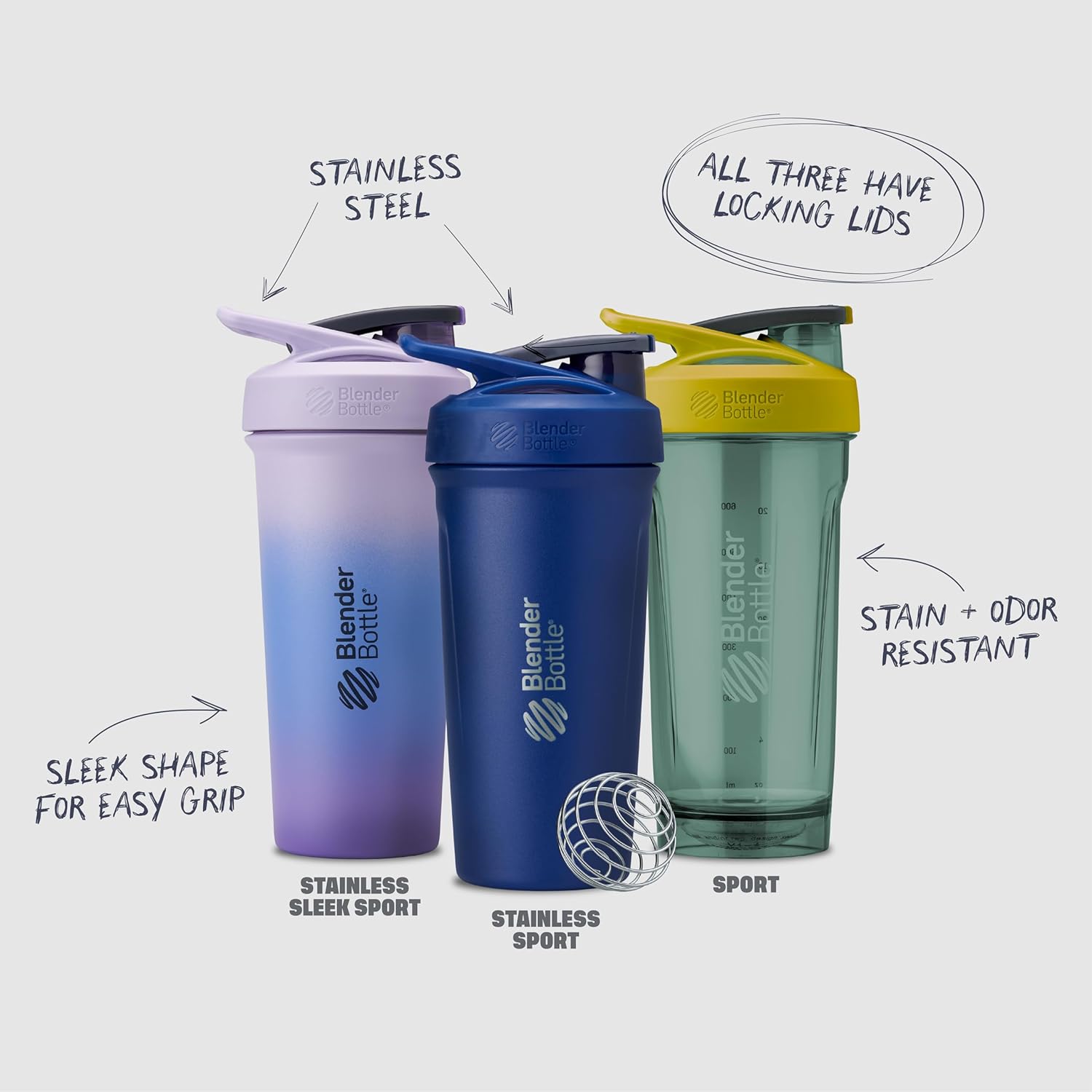 Strada Shaker Cup Perfect for Protein Shakes and Pre Workout, 28-Ounce, Blue