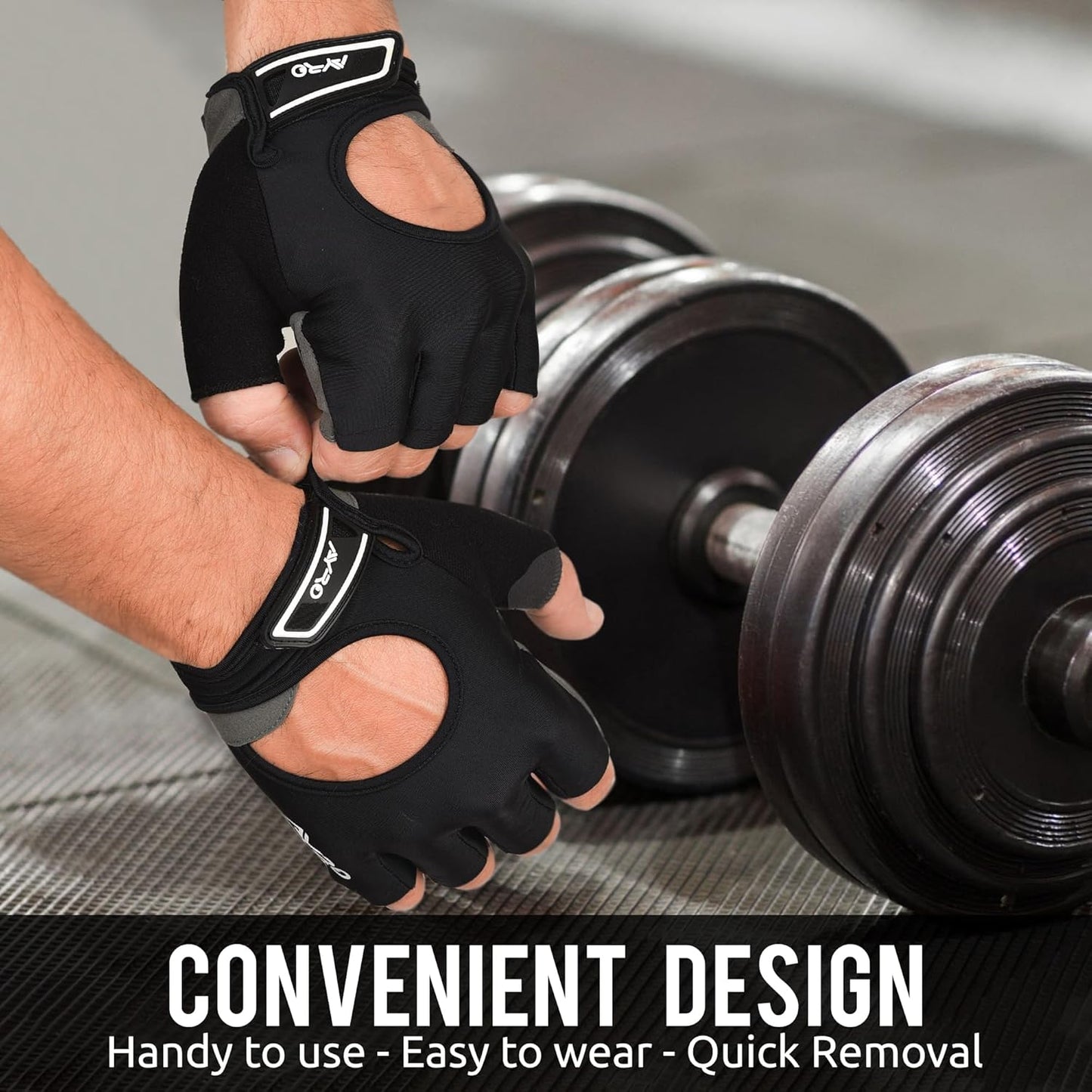 Breathable Weight Lifting Gym Workout Gloves with Extra Grip for Men & Women, Exercise Gloves with Full Palm Protection, Removal with Durable Closure, for Weightlifting, Cycling