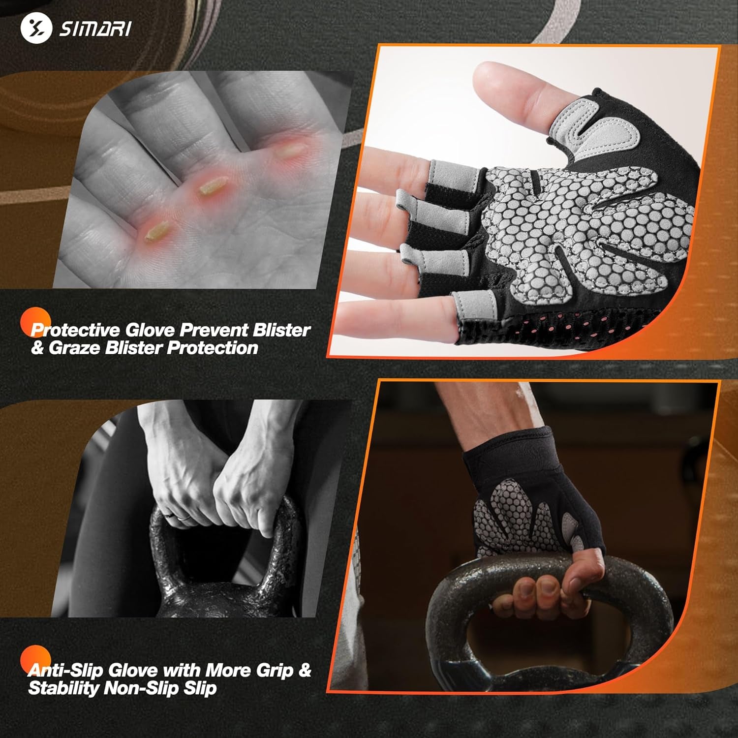 Breathable Weight Lifting Gloves for Men and Women - Padded Grip, Full Palm Protection for Gym Training, Cycling, Crossfit, and Climbing